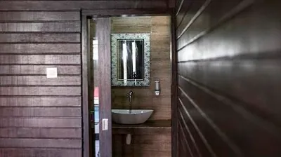 bathroom in wooden style